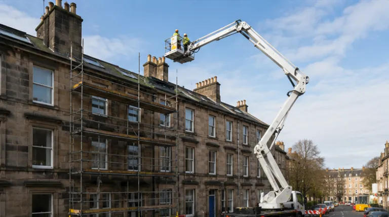 Some repairs require specialist access equipment, such as scaffolding or a cherry picker, before work can be carried out safely.
