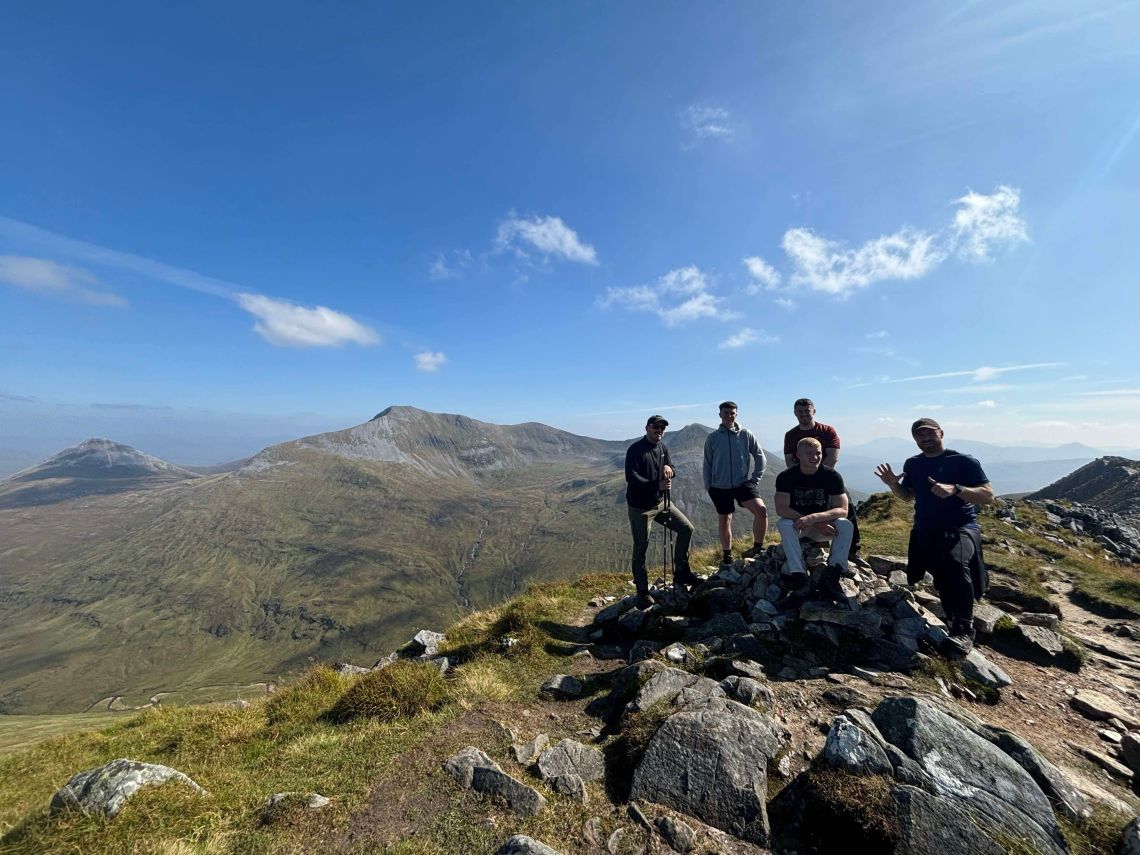 George making the most of Scotland’s landscapes on a hillwalk with friends.