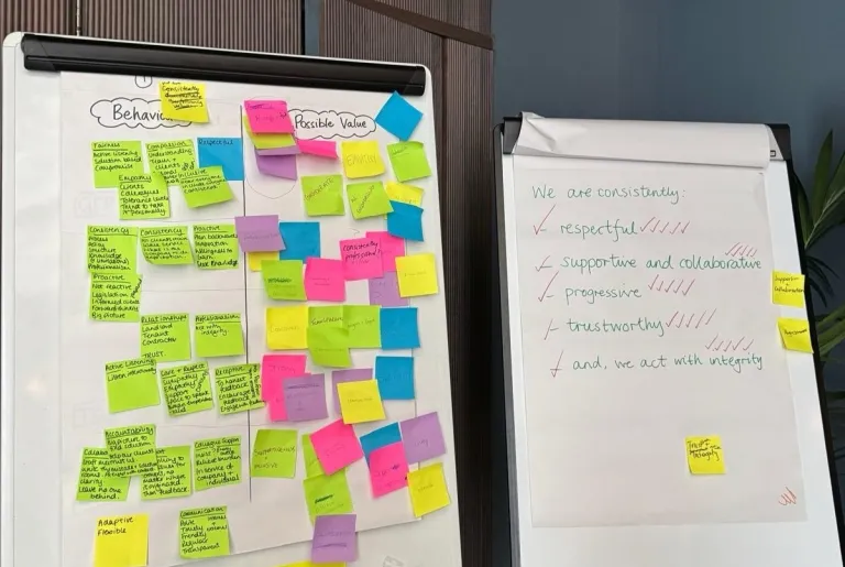 Sticky Notes as far as the eye could see - a rainbow of inspiration.